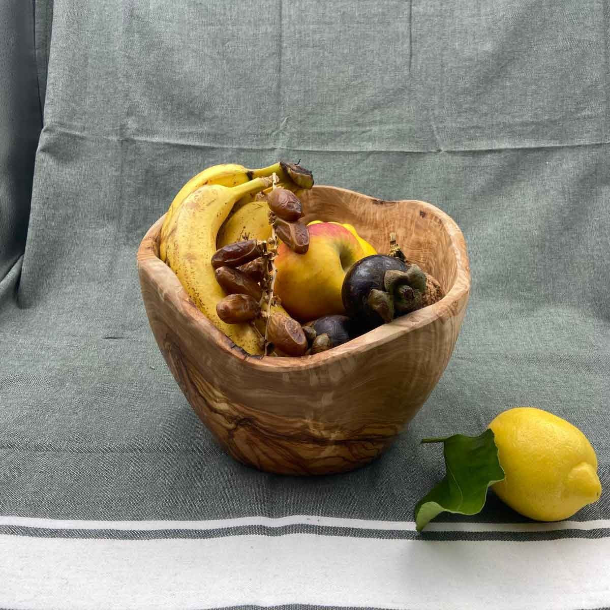 Saladier En Bois Carré Fait Main - Bol Rustique En Bois D'Hévéa Naturel Pour Salade, Fruits - 15 Cm