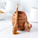 Lot De 2 Pots à Miel En Céramique Avec Cuillère En Bois - Pots Vides Pour Cuisine, Cadeau Déco - 2