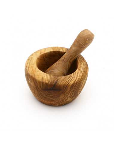 Olive Wood Mortar and Pestle 8cm  - 1