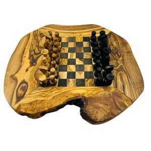 Rustic Olive Wood Chess Set  - 1