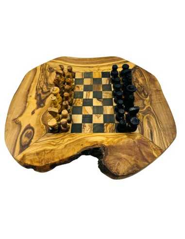 Rustic Olive Wood Chess Set  - 1