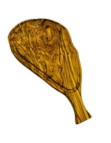 Olive wood board with groove and handle