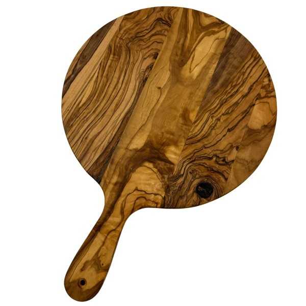 Olive wood pizza board with handle