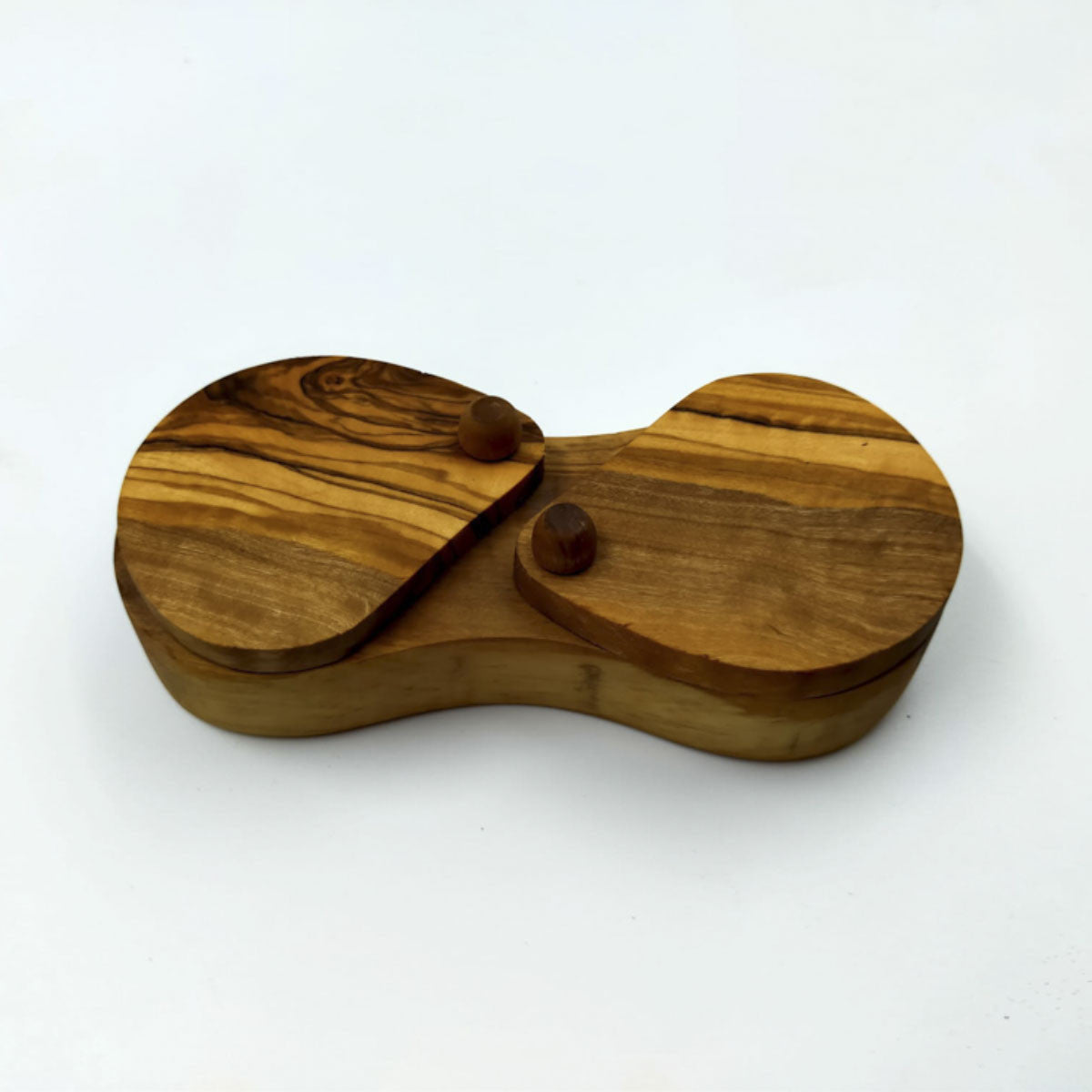 Salière et poivrière en bois d'olivier  - 1