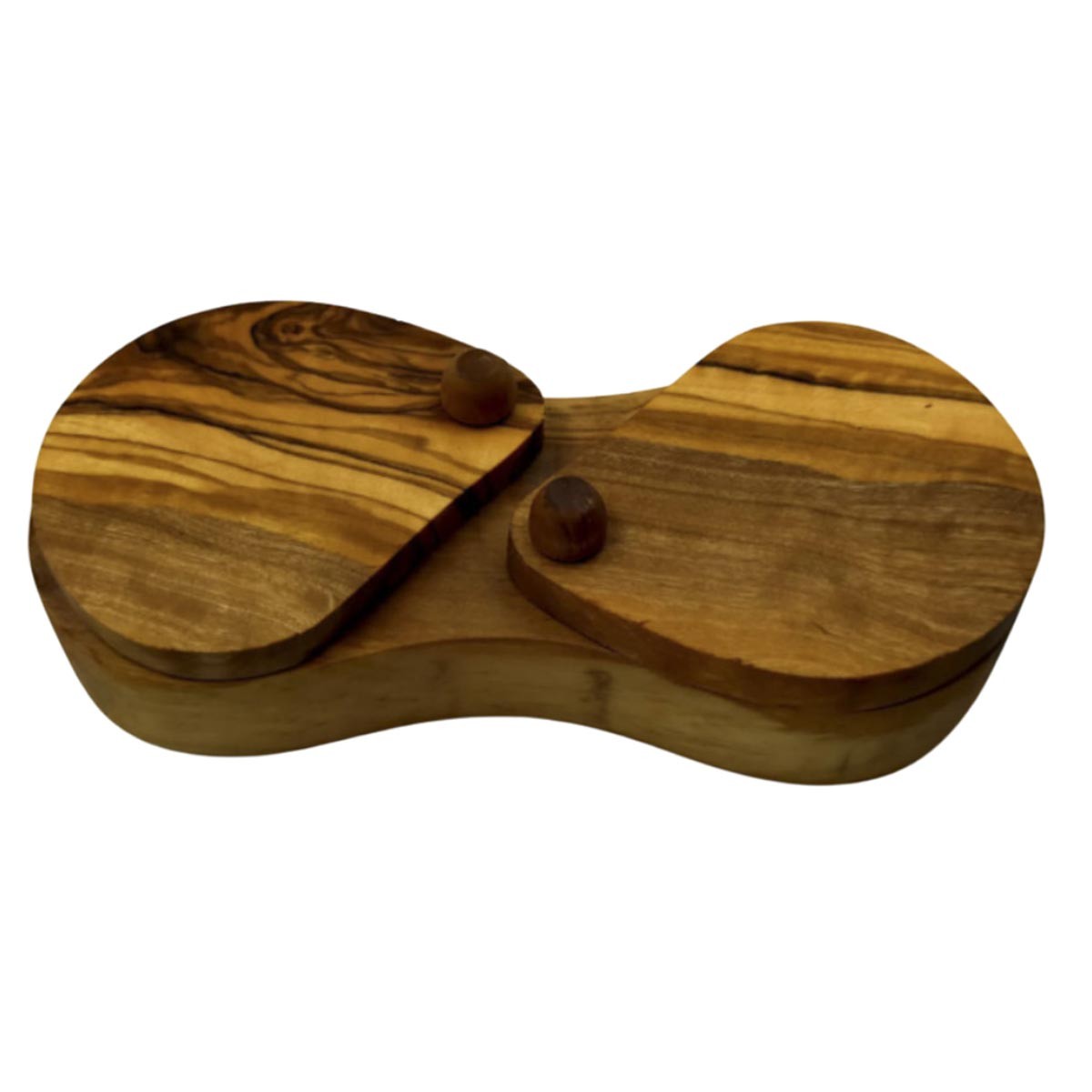 Salière et poivrière en bois d'olivier  - 3