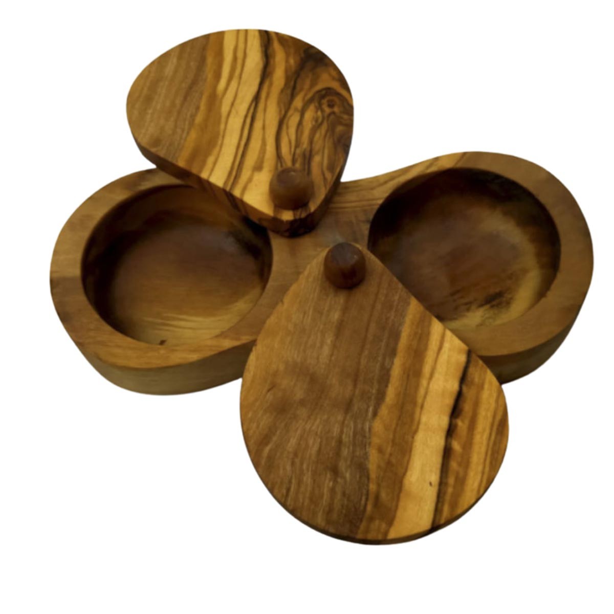 Salière et poivrière en bois d'olivier  - 4