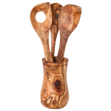 Utensilienhalter aus Olivenholz