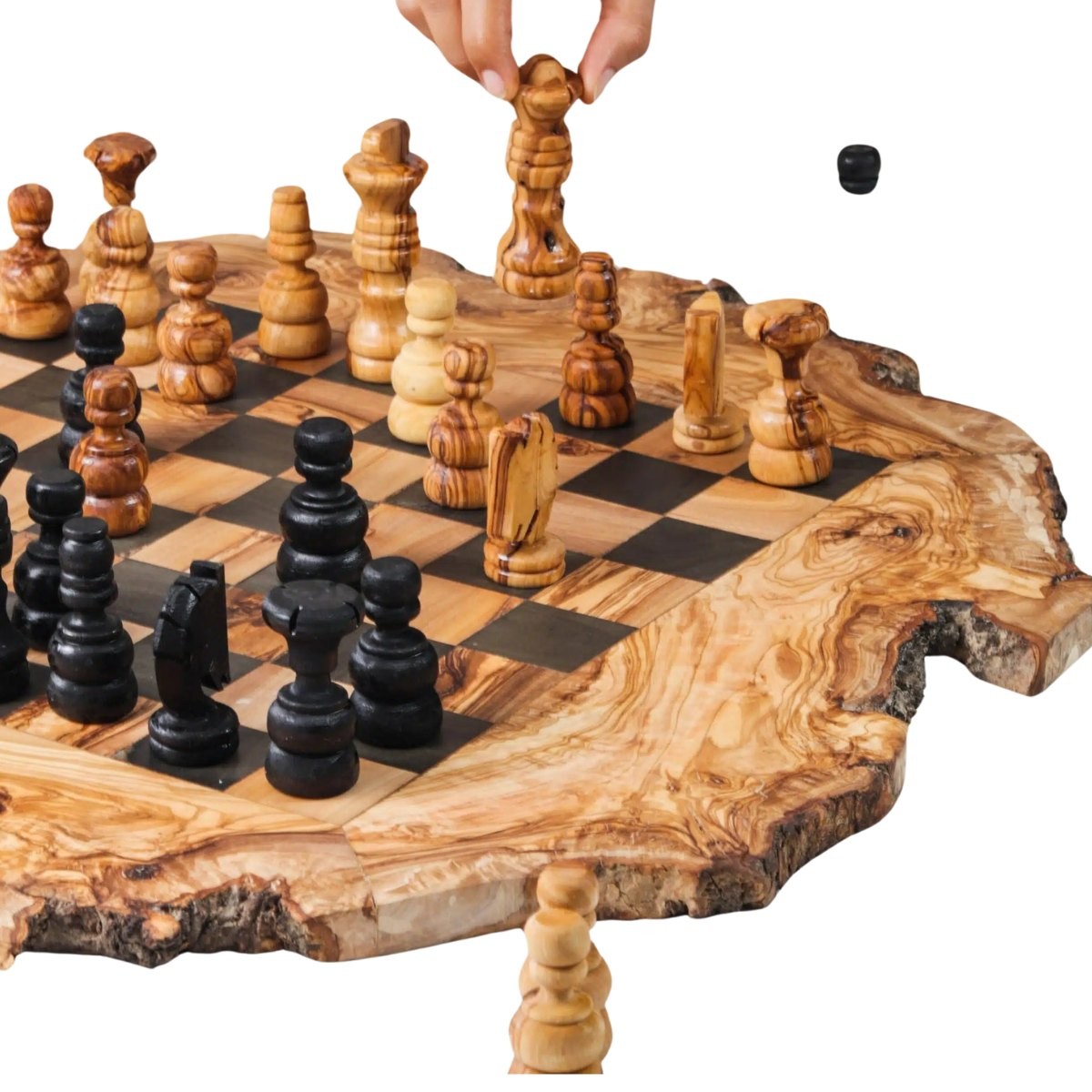 Schachset aus Olivenholz