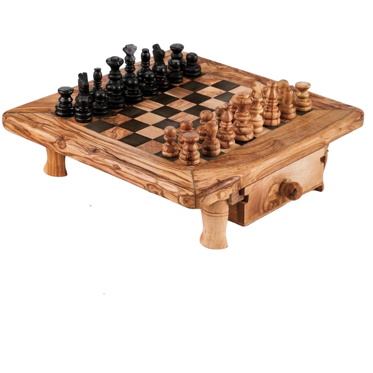 Schachbrett aus Olivenholz