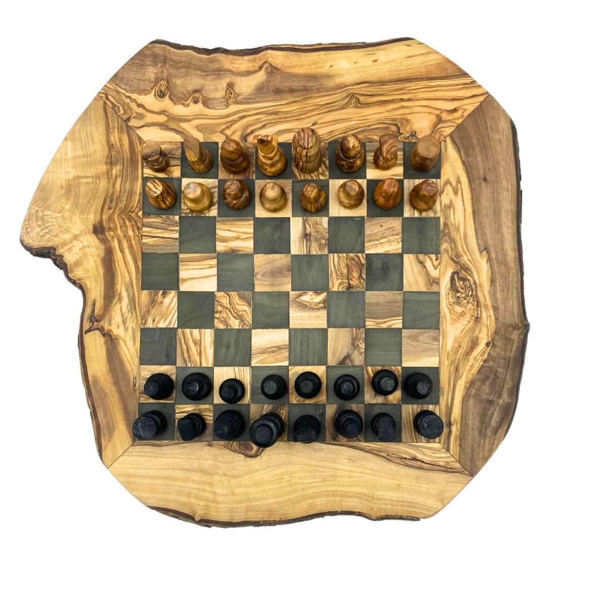 Schachset aus Olivenholz