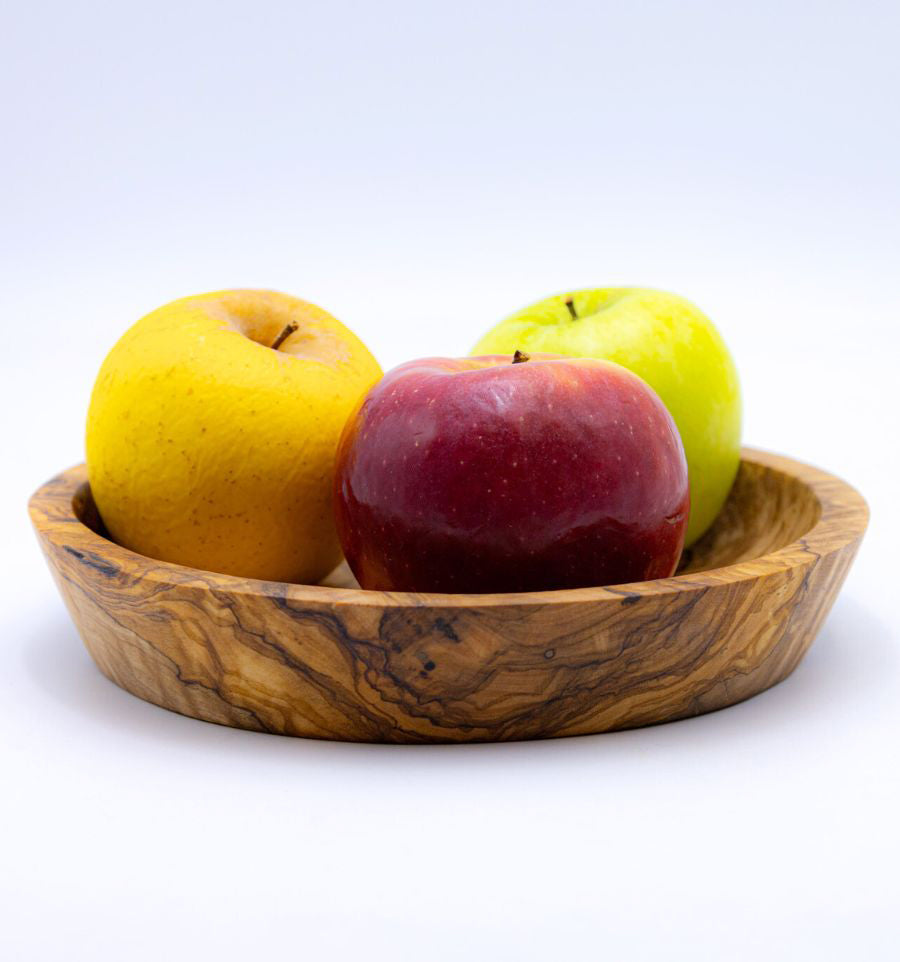 Round olive wood plate