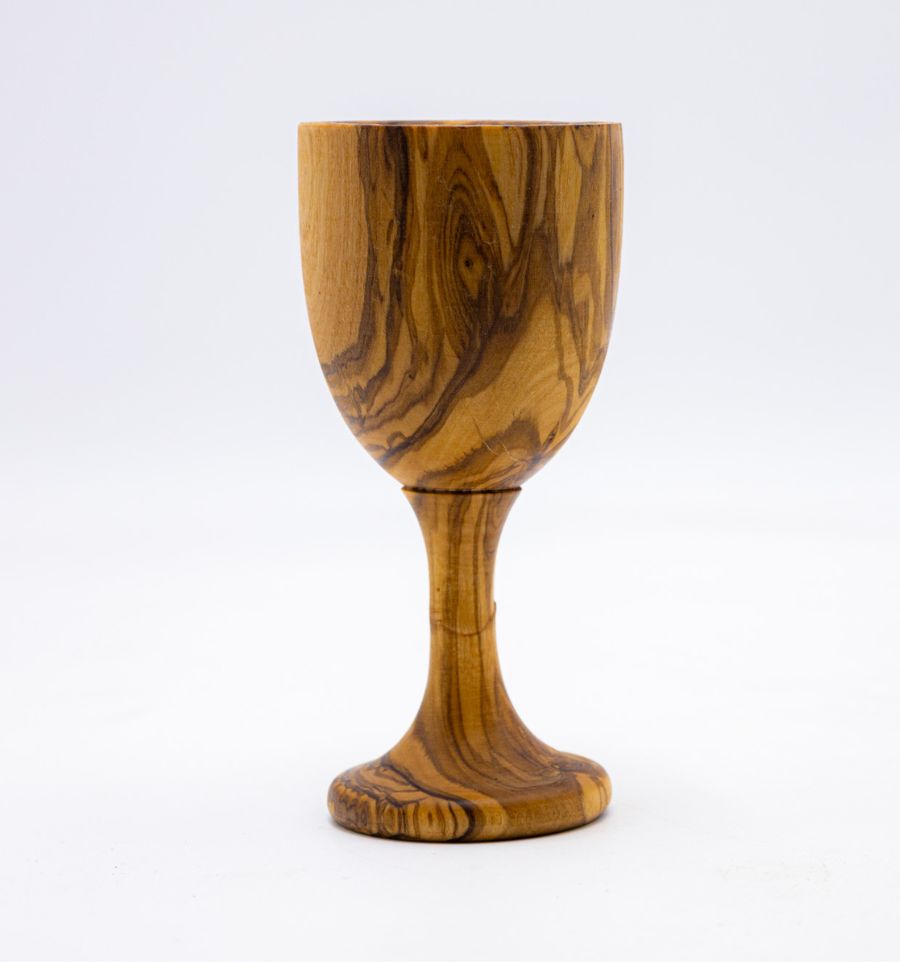 Verre à pied en bois d'olivier